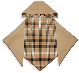 Leather-Trimmed Hooded Cape