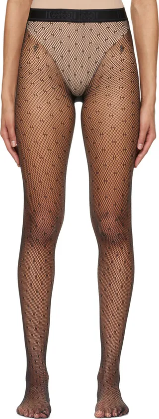 Wolford Black Dot Net Tights