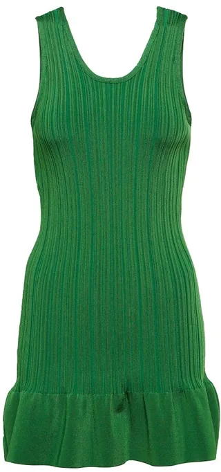 Rbbed-knit minidress