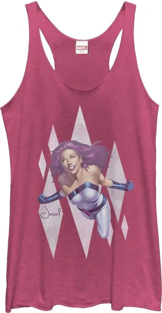 Women's Marvel Jewel in Flight Racerback Tank Top - Pink Heather - Small