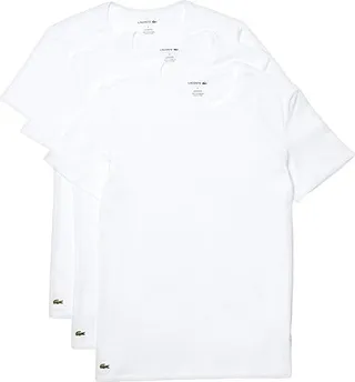 Lacoste 3-Pack Crew Neck Regular Fit Essential T-Shirt (White) Men's Clothing