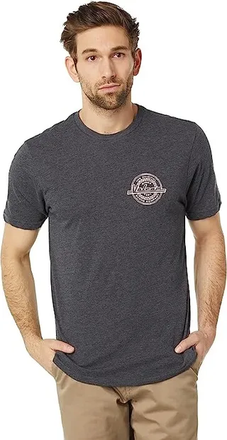 Volcom Initial Short Sleeve Tee (Dark Black Heather) Men's Clothing