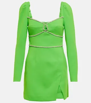 Embellished long-sleeve minidress