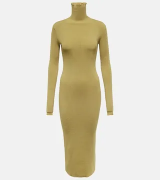Fortis ribbed-knit turtleneck dress