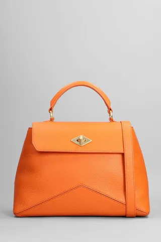 Hand Bag In Orange Leather