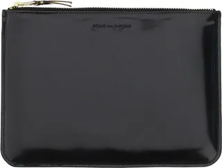 Comme des Garçons Wallet Logo Embossed Zipped Pouch