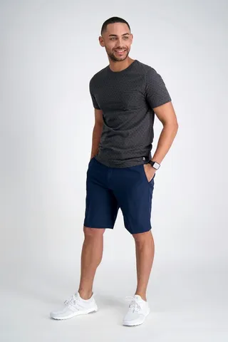 Haggar Men's Cool 18 Pro Regular Fit Flat Front Short 44 x 9.5" - Navy