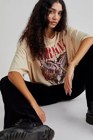 Nirvana Trippy Heart One Size Tee by Daydreamer at Free People