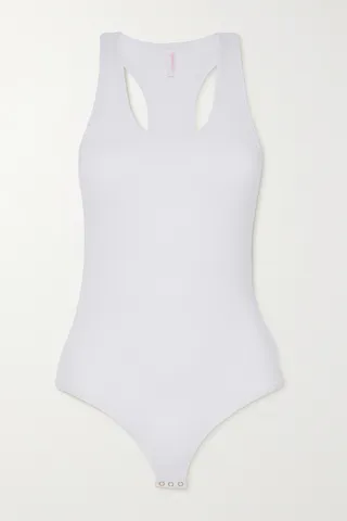 Commando - Luxury Ribbed Stretch Cotton And Modal-blend Bodysuit - White