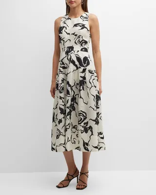 Jackie Sleeveless Bubble Matelessé Midi Dress