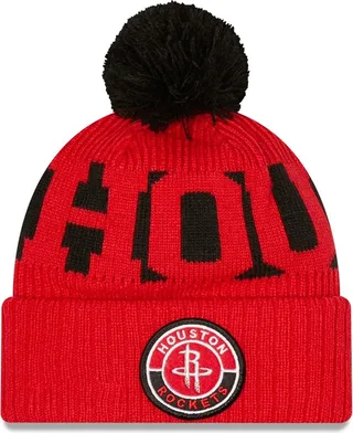 Men's Red Houston Rockets Sport Logo Cuffed Knit Hat with Pom