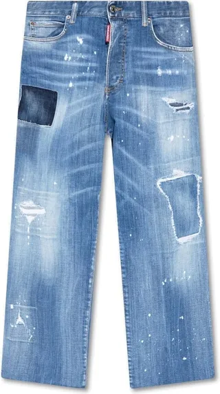 Wide Leg Distressed Jeans