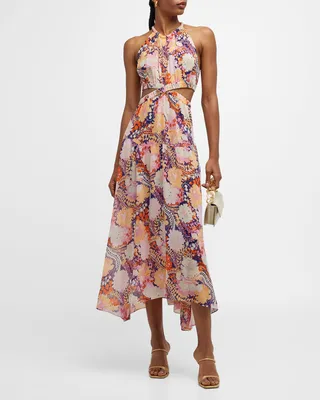 Waverly Printed Cut-Out Midi Dress