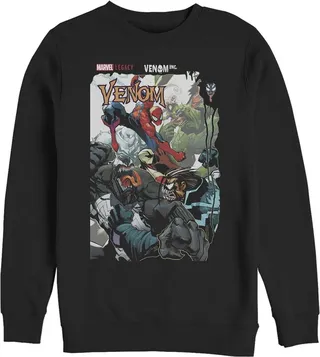 Men's Marvel Legacy Venom vs Spider-Man Sweatshirt - Black - 3X Large