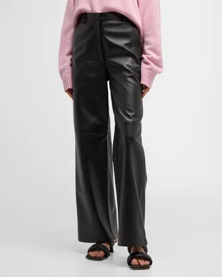 Noro Wide-Leg Leather Pants