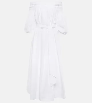 Galetta off-shoulder cotton midi dress