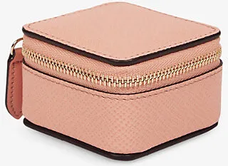 Womens Pink Panama Small Leather Trinket Case