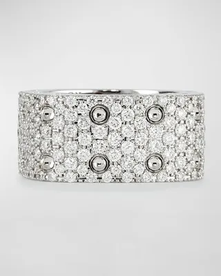 Pois Moi 18k White Gold & White Diamond 2-Row Ring