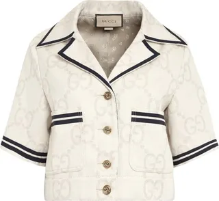 Gucci Maxi GG Short-Sleeved Copped Jacket