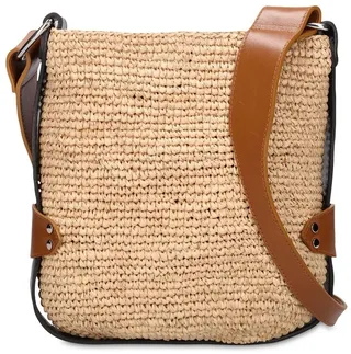 Mini Bayia raffia & leather shoulder bag