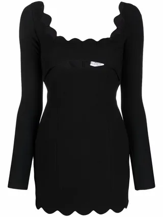 Scallop-Trim Fitted Minidress