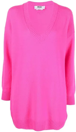 longline V-neck jumper