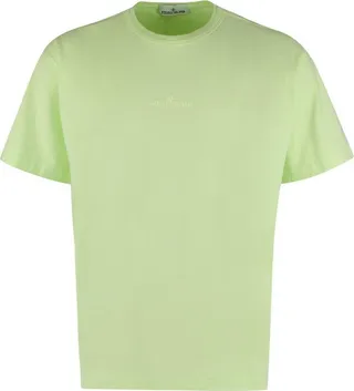 Stone Island Logo Embroidered Crewneck T-Shirt