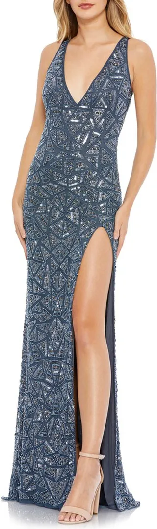 Bead & Sequin Column Dress