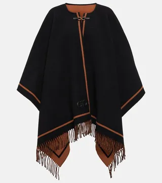 Gancini wool and cashmere cape