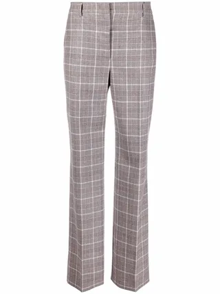 Checked Straight-Leg Trousers