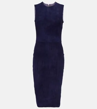 Leather midi dress