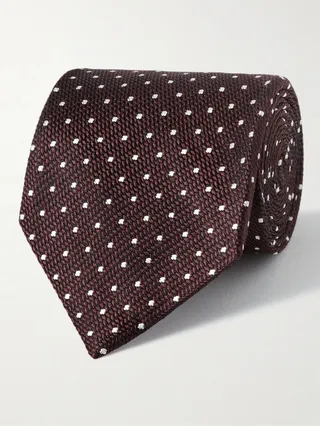 8cm Polka-Dot Silk-Jacquard Tie
