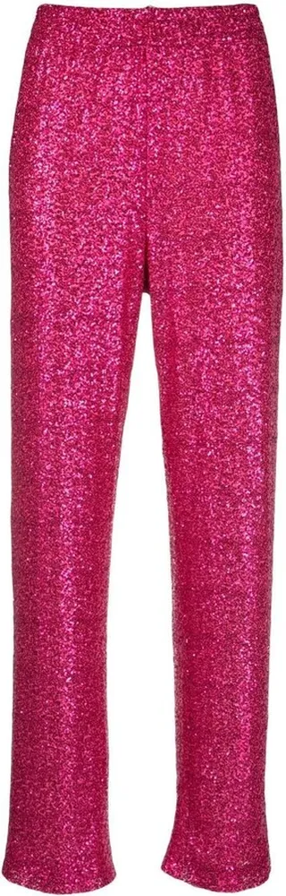 Sequin-Embellished High-Waist Trousers