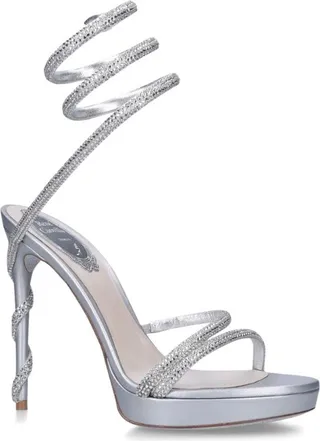 René Caovilla Leather Cleo Platform Sandals 120