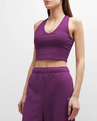 Goddess Ribbed Cropped Racerback Tank Top