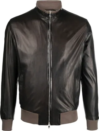 Zip-Up Leather Jacket