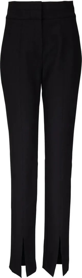 Slit-Hem High-Waisted Trousers