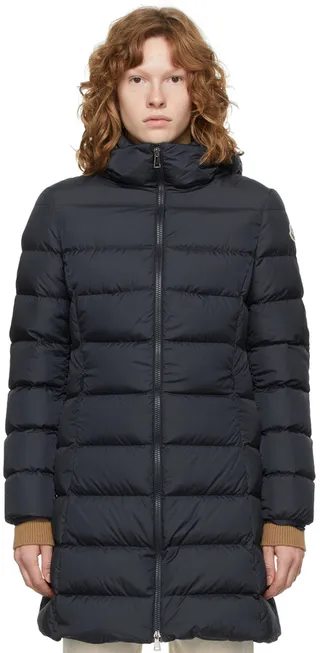 Moncler Navy Down Gie Long Coat