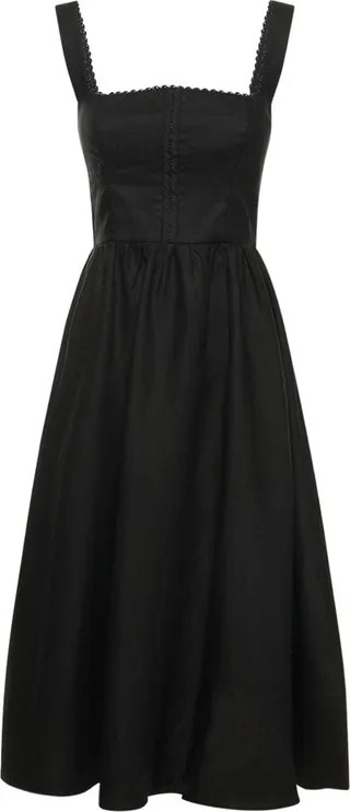 Tagliatelle linen midi dress