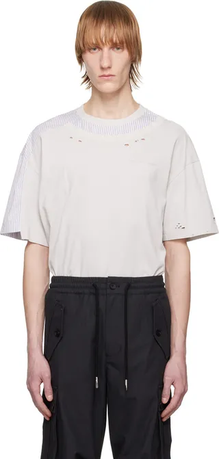 Feng Chen Wang Gray Distressed T-Shirt