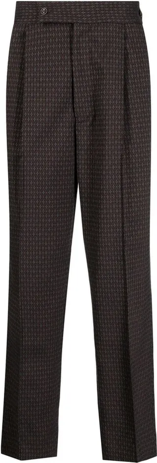 Graphic-Print Cropped Trousers