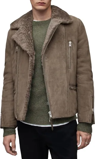 Dylan Genuine Shearling Biker Jacket