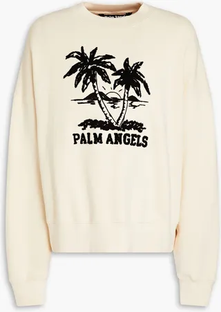 Embroidered French cotton-terry sweatshirt