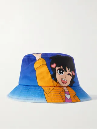 + Run Hany Printed Canvas Bucket Hat
