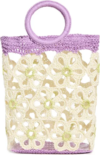 Lele Sadoughi Marigold Crochet Mini Tote