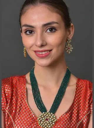 Gold Plated Designer Stone Necklace Set