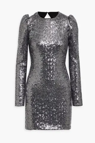 Karlee open-back sequined crepe de chine mini dress