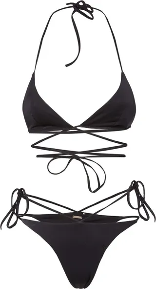 Crossed triangle bikini top