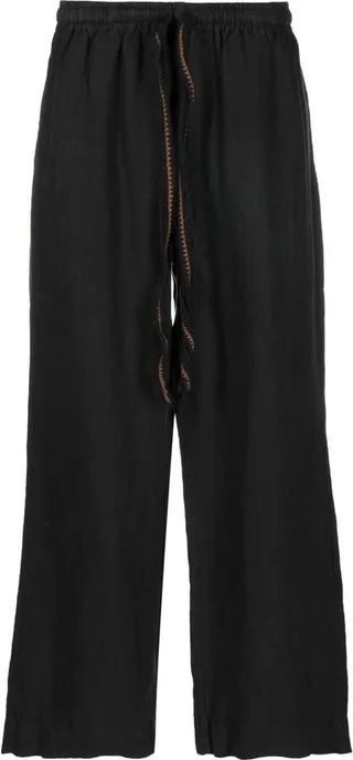 Drawstring Wide-Leg Trousers