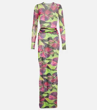 High Tide printed mesh maxi dress